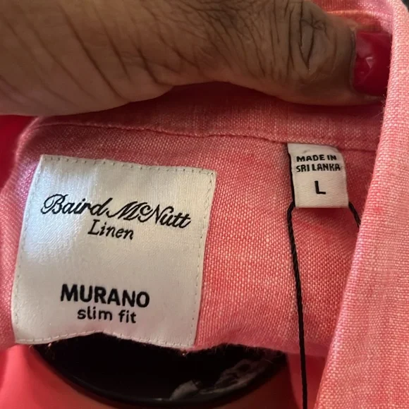 Baird McNutt linen shirt. Murat slim fit. Size large. - Picture 4 of 4
